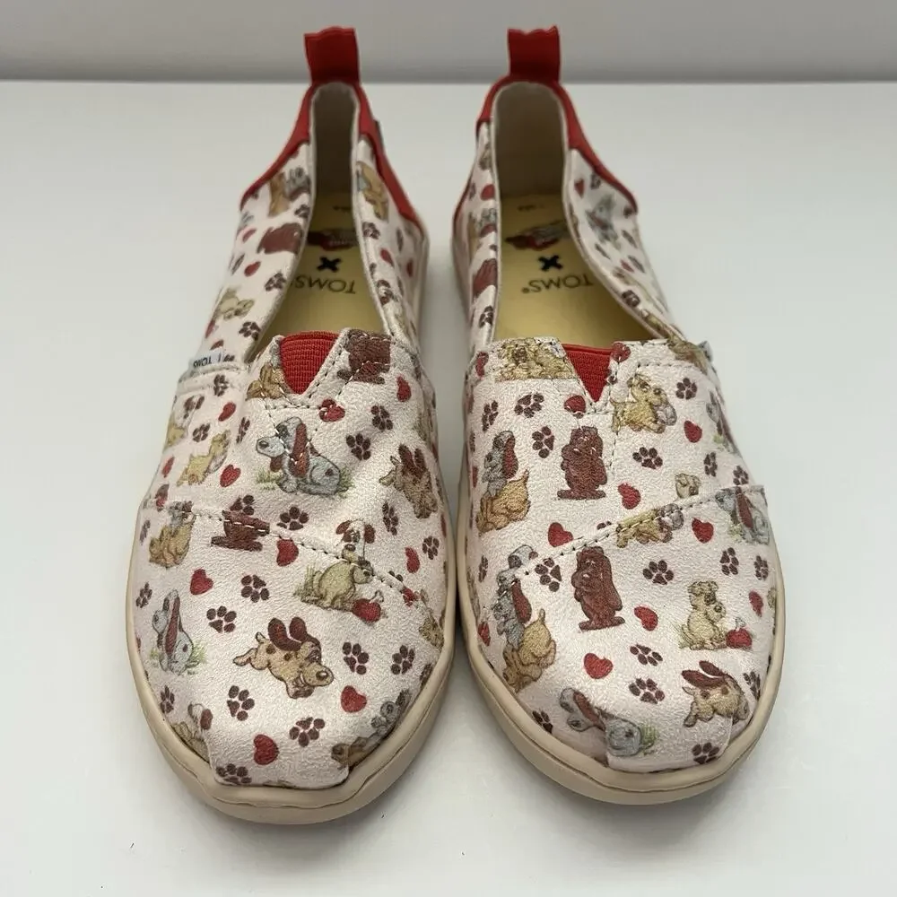 Toms Classics Canvas Slip On Alpargata Flat Shoes Pound Puppy Puppies Youth 13.5